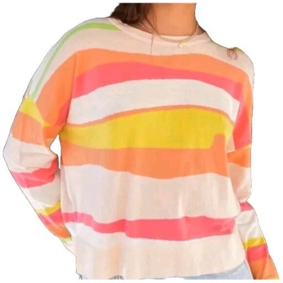 WISPR Brodie Sweater Sunset Victory Crew Neck Silk Blend Small READ Swift Lover - Picture 3 of 16